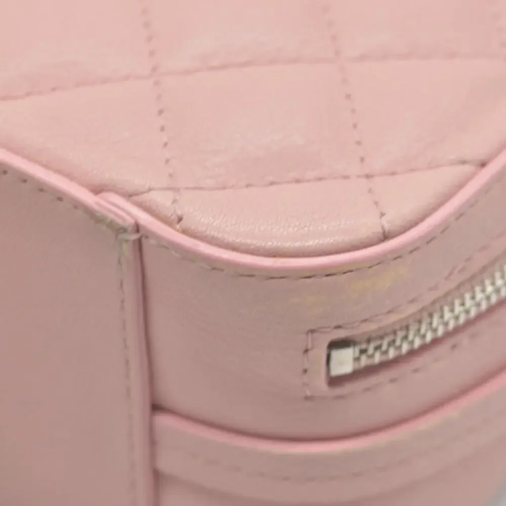 $4200 Chanel Lambskin Quilted Mini CC Box Camera Bag Pink
